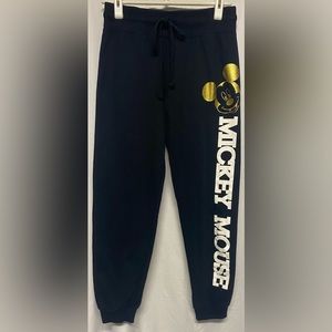 Disney Mickey Mouse Black and Gold Joggers Size M